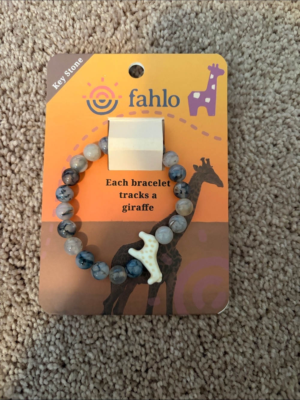 Fahlo Kids Gray Beaded Giraffe Bracelet